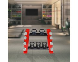 Dumbbell Rek Halterhouder 71*20.5*53cm Rood Gewichtenrek Voor Thuisgym Halterrek Halterstandaard