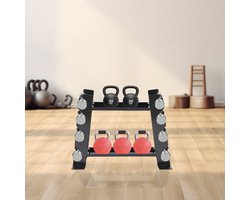 Dumbbell Rek Halterhouder 71*20.5*53cm Zwart Gewichtenrek Voor Thuisgym Halterrek Halterstandaard