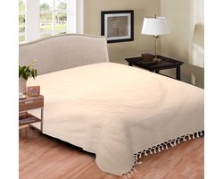 Dun laken - zomer sprei - dunne sprei - Wit/Gebroken wit/creme - egaal - Tweepersoons sprei - Zomer sprei - koel laken - Duurzaam katoen - 220x210