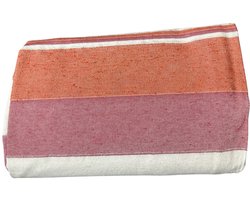 Dun zomer laken - Lits-jumeaux Lakens - dunne sprei - XXL sprei - Duurzaam katoen/polyester - 230x260 - Rood/oranje/wit