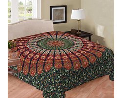 Dun zomer laken - Tweepersoons dunne sprei - Mandala sprei - Katoen