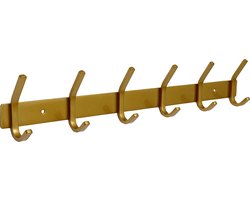 Duna Wandkapstok - 12 Haken - RVS - Muur Kapstok Hangend - Handdoekrek - 3M Tape - Messing