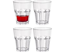 Duni Drinkglas Any Day - 4x - chique - onbreekbaar kunststof - 240 ml - vaatwasser bestendig - plastic waterglazen