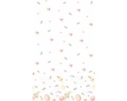 Duni Pasen tafelkleed - tafellaken - paaseieren wit/roze - 138 x 220 cm - Pasen thema