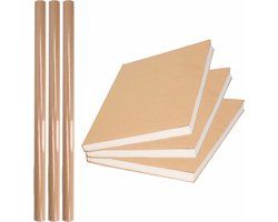 Duni rol Kaftpapier/verzendpapier rol - 3x stuks - 500 x 70 cm - bruin - 80 grams kwaliteit