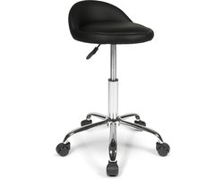 Dunimed Tabouret - Werkkruk Op Wielen En Rugleuning - In Hoogte Verstelbaar - Optimale Werkhouding - Kapperskruk