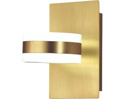 Dunk - Fabas Luce 2-lichts ronde wandlamp - 16W dimbare LED-wandlamp - satijnen messing