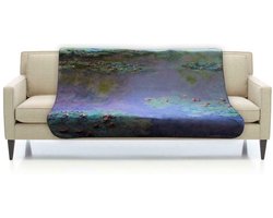 Dunne Fleecedeken - Plaid – kunst - 150 x 120 cm - Waterlelies van Claude Monet