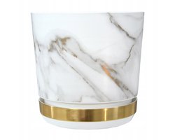 DUO bloempot 16cm Venetiaans marmer met standaard, grijs en goud