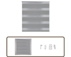 Duo Rolgordijn 120x175 cm - Grijs - 100% Polyester Duo Rolgordijn - Rolgordijn Grijs - Rolgordijnen - Vitrage - Decoratieve Gordijnen