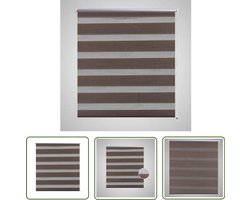 Duo rolgordijn - 80x150 cm - Koffiebruin - Polyester Duo Rolgordijn - Rolgordijn Koffie Bruin - Lichtfilterend Gordijn - Vitrage - Binnendecoratie