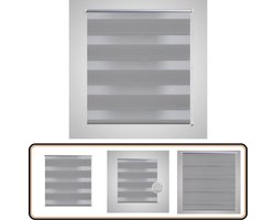 Duo Rolgordijn - 80x175 cm - Grijs - Modern Design Rolgordijnen - Duo Rolgordijn - Grijze Rolgoirdien - Lichtfilterend Gordijn - Interieurdecoratie