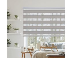 Duo rolgordijn - Dag nacht - Privacy instellen - Dubbel gestoffeerd - 180 x 250cm - Grijs Steen