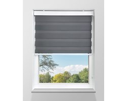 Duo Rolgordijn Lichtdoorlatend - Grijs - 207x240cm - Op maat gemaakt
