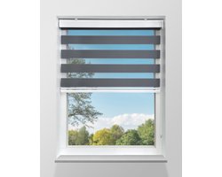 Duo Rolgordijn Lichtdoorlatend - Grijs - 235x175cm - Op maat gemaakt