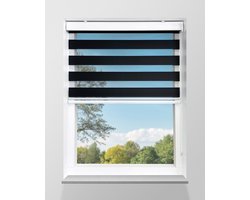 Duo Rolgordijn Lichtdoorlatend - Zwart - 224x175cm - Op maat gemaakt