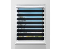 Duo Rolgordijn Lichtdoorlatend - Zwart - 230x175cm - Op maat gemaakt