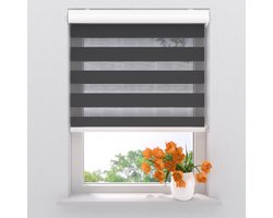 Duo Rolgordijn Splendid - Lichtdoorlatend - Black - 40 x 175 cm