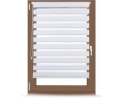 Duo rolgordijn wit - lichtdoorlatend - zonder boren - 7 verschillende afmetingen 110x150cm