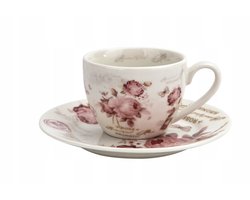 Duo Secesja Porseleinen Kopjes met Schotels (2 stuks, 90 ml)