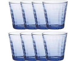 Duralex Drinkglazen Prisme - 8x stuks - blauw - 220 ml - waterglazen