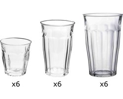 Duralex Picardie Glazenset - Gehard glas - 18-delig