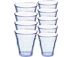 Duralex Picardie set 12x glazen blauw - 6x 250 ml - 6x 310 ml - hittebestendig - vaatwasserbestendig