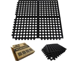 DuraMat® KlikMat - Design Je Eigen Deurmat! - 4 Stuks Rubberen Tegels - Modulaire Anti Slip Mat - Schoonloopmat Deurmatten Voor Binnen & Buiten