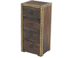 Duran ladekast, kast, 4 laden 70x33x26cm Shabby-Look Vintage ~ bruin