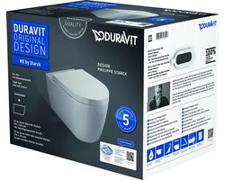 Duravit ME by Starck wandclosetpack spoelrandloos 37x57cm Wondergliss met softclose closetzitting wit