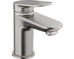 Duravit Wave Wastafelmengkraan - s-size - eengreeps - zonder waste - voorsprong 9.5cm - RVS geborsteld