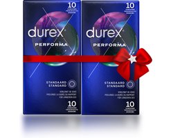 Durex Condooms - Performa met vertragend effect 10st x2 - Voordeelverpakking - Cadeau voor man en vrouw