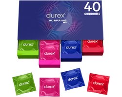 Durex Surprise Me - 40 condooms - Stimulerende Voordeelverpakking Voor Meer Plezier - Cadeau voor man en vrouw