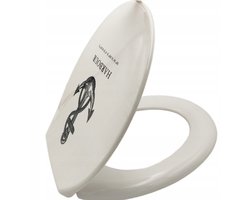 Duroplast Softclose toiletbril met Anker motief kunststof WC bril met deksel nautische anker opdruk