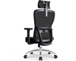 Durrafy Bureaustoel – Verstelbare Hoofdsteun – Ergonomische Bureaustoel – Verstelbare Rugleuning – Voor Volwassenen – Tot 200kg – Office Chair – Ademende Mesh – Zwart