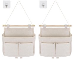 Dussdote Opbergzak - Hangende Opberger - Hangende opbergzak - Hangende organizer voor badkamerdeuren - met klevende haken - voor thuis, school, kantoor, winkel, camper, tent - 2 pack