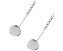 Dussdote Schuimschep - Zeef - Keukengereedschap - Multifunctioneel - Voor vet, schuim en aanslag - 2 stuks