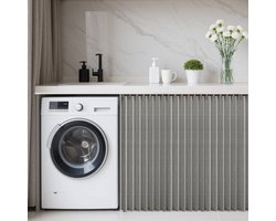 Dusterende Gardine voor Kast met Rail, Waterdicht en Stofbestendig, Ideaal voor Woonkamer en Opbergruimte (Grijs, H 70cm x B 80cm)