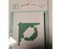 Dutch Crafts snijmal en embossing mal - 2x hoekje floraal - corner flower - bloemen - hoek decoratie kaart klein