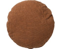 Dutch Decor - ABEY - Sierkussen van katoen 50 cm Tobacco Brown - bruin