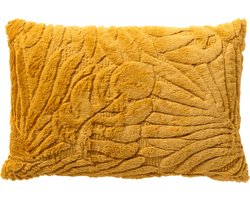 Dutch Decor ADA - kussenhoes 40x60 cm - 3D-bladmotief - Chai Tea - geel - met rits - zonder binnenkussen