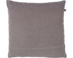 Dutch Decor ANNA - Kussenhoes taupe van gewassen katoen 50x50 cm - met rits