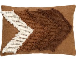 Dutch Decor ARROW - Kussenhoes van katoen Tobacco Brown 40x60 cm - bruin - met rits - zonder binnenkussen