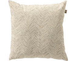 Dutch Decor AUGUSTA - buitenkussen 45x45 cm - waterafstotend en uv-bestendig - gestreept - Marshmallow - wit en beige