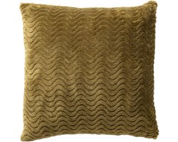 Dutch Decor BART - sierkussen 45x45 cm - gerecycled - golfpatroon - Green Moss - groen - Inclusief binnenkussen - Luxe kussens voor woonkamer & bank