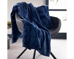 Dutch Decor - BILLY - Plaid 150x200 cm - flannel fleece - superzacht - Insignia Blue - blauw