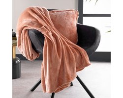 Dutch Decor - BILLY - Plaid 150x200 cm - flannel fleece - superzacht - Muted Clay - roze