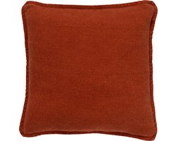 Dutch Decor BOWIE - kussenhoes 45x45 cm - gewassen katoen - Potters Clay - oranje - met rits - zonder binnenkussen