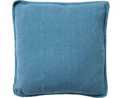 Dutch Decor BOWIE - kussenhoes 45x45 cm - gewassen katoen - Provincial Blue - blauw - met rits - zonder binnenkussen