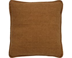 Dutch Decor BOWIE - kussenhoes 45x45 cm - gewassen katoen - Tobacco Brown - bruin - met rits - zonder binnenkussen